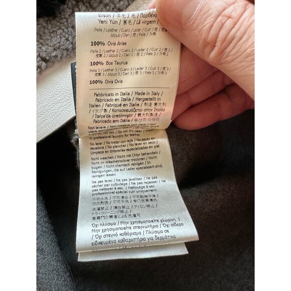 Fendi Taupe Multi-Color Stripe Leather Jacket Front Zip Removable Collar 44 / XL - Picture 12 of 16